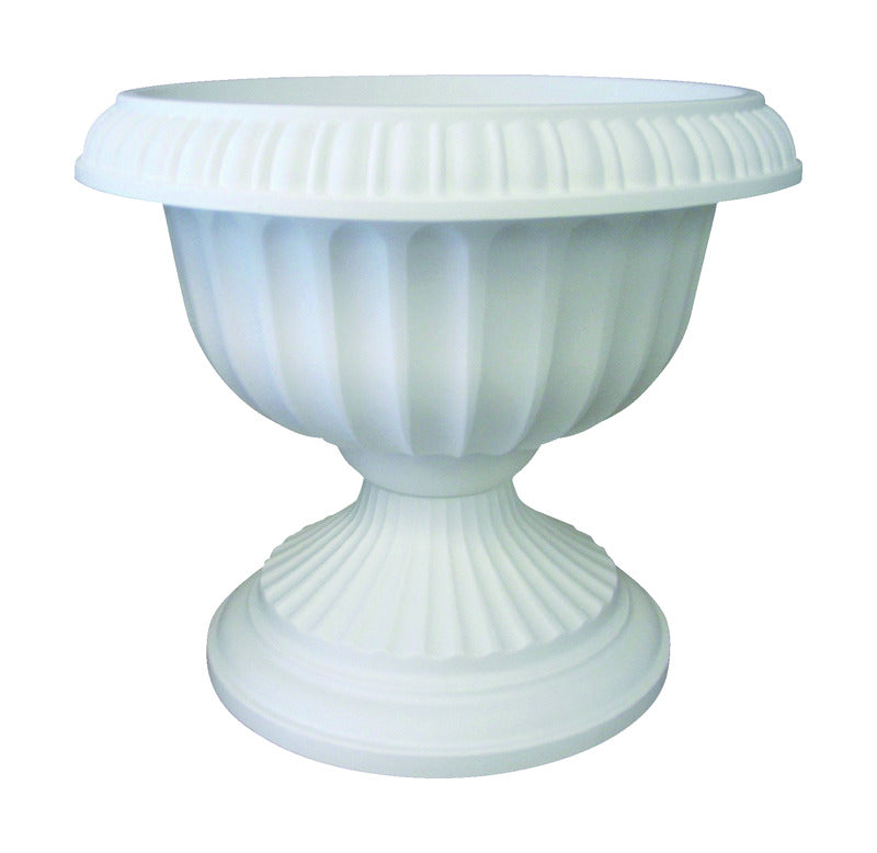 BLOEM - Bloem 14.8 in. H X 17.8 in. D Plastic Grecian Urn Flower Pot White - Case of 6