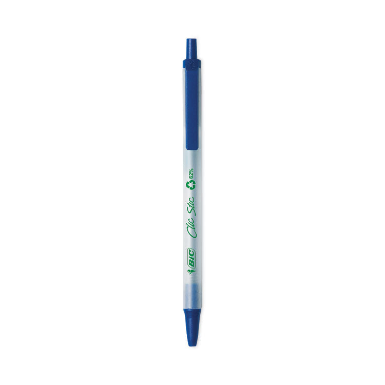 BIC - ReVolution Ballpoint Pen, Retractable, Medium 1 mm, Blue Ink/Semi-Clear Barrel, 48/Pack