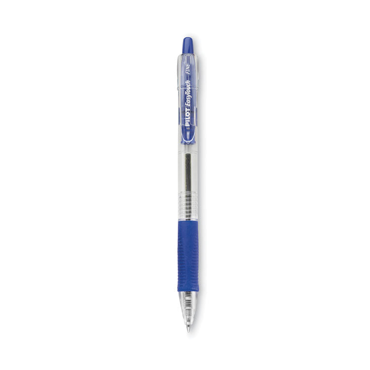 Pilot - EasyTouch Ballpoint Pen, Retractable, Fine 0.7 mm, Blue Ink, Clear Barrel, Dozen