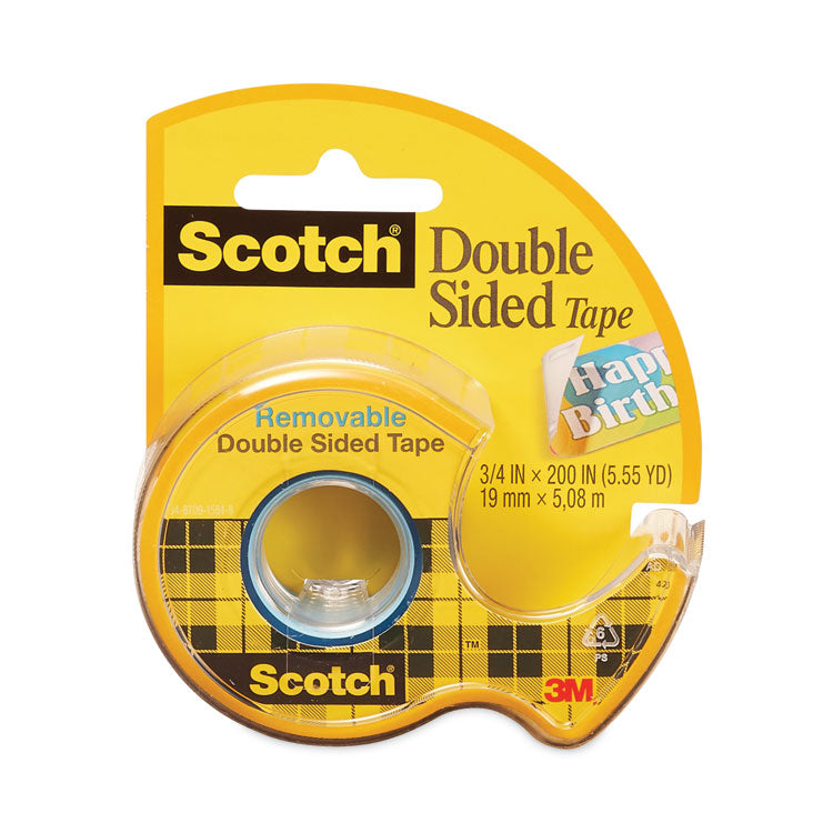 Scotch - Double-Sided Removable Tape in Handheld Dispenser, 1" Core, 0.75" x 33.33 ft, Clear