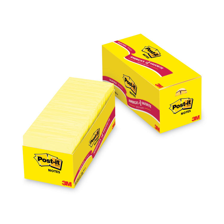 Post-it Notes - Original Pads in Canary Yellow, Cabinet Pack, 3" x 3", 90 Sheets/Pad, 18 Pads/Pack