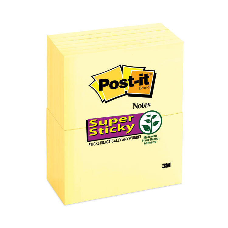 Post-it Notes Super Sticky - Pads in Canary Yellow, 3" x 5", 90 Sheets/Pad, 12 Pads/Pack