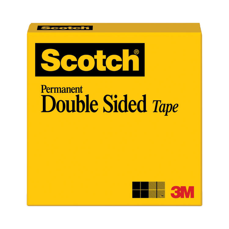 Scotch - Double-Sided Tape, 3" Core, 0.5" x 36 yds, Clear