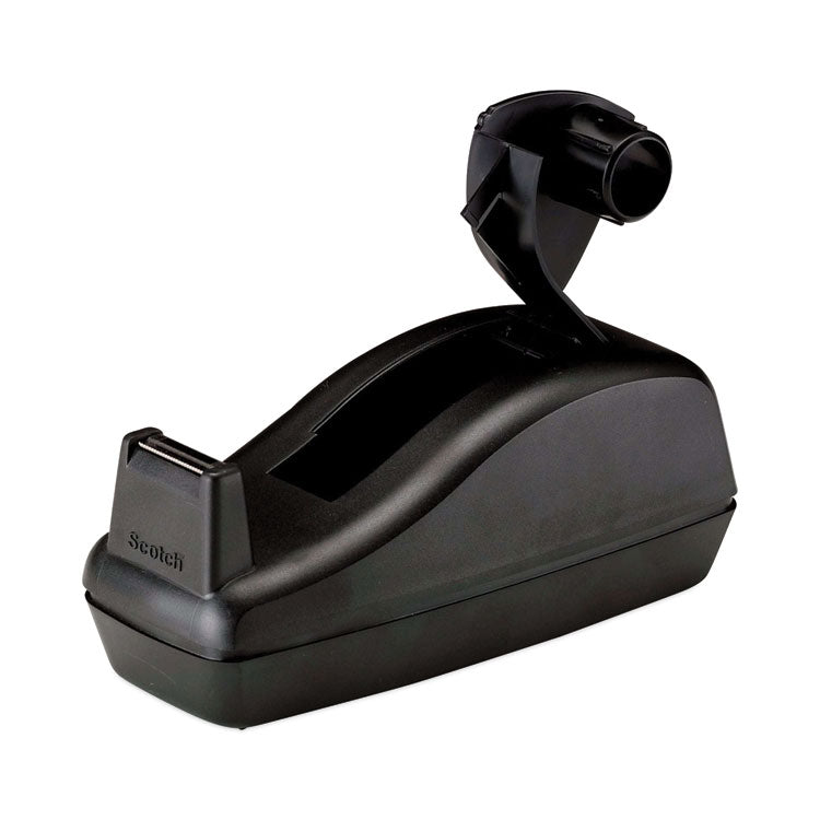 Scotch - Deluxe Desktop Tape Dispenser, Heavily Weighted, Attached 1" Core, Black