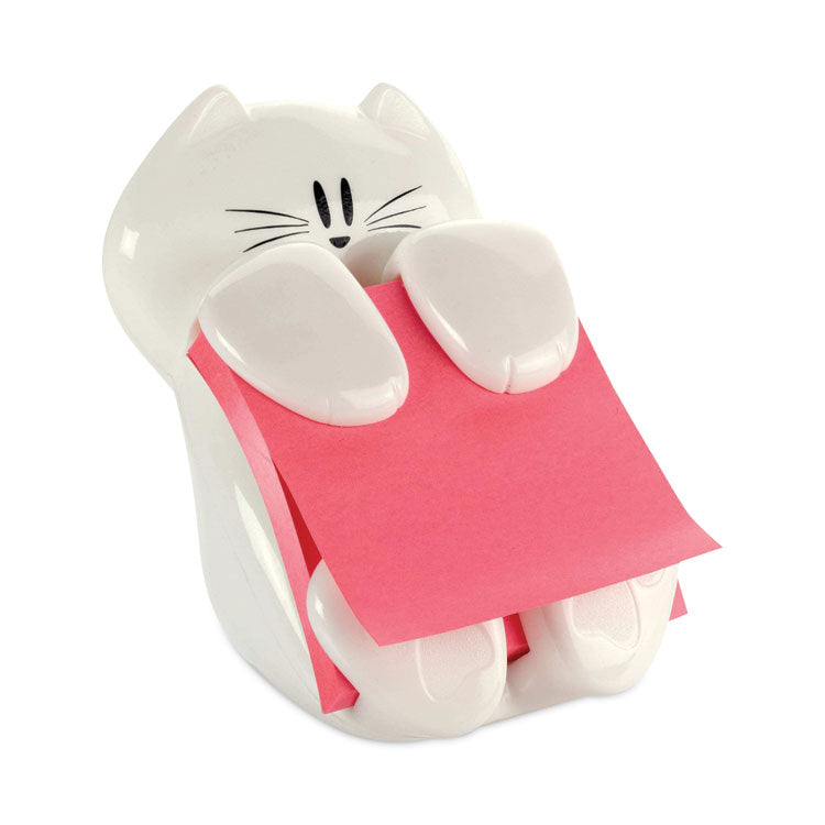 Post-it Pop-up Notes Super Sticky - Cat Notes Dispenser, For 3 x 3 Pads, White, Includes (2) Rio de Janeiro Super Sticky Pop-up Pad