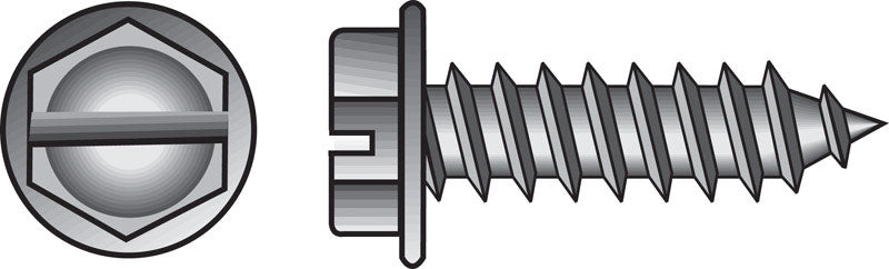 HILLMAN - Hillman No. 10 X 2 in. L Slotted Hex Washer Head Sheet Metal Screws 100 pk [823098]