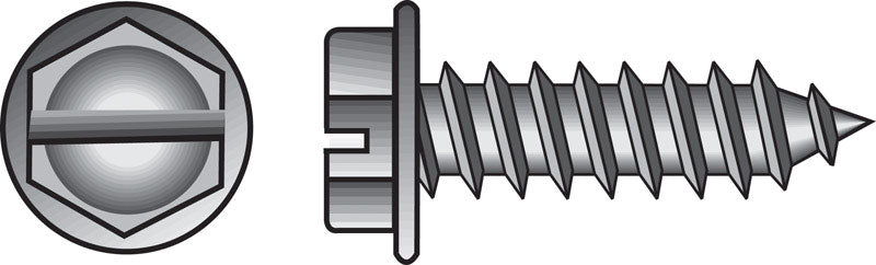 HILLMAN - Hillman No. 14 X 1 in. L Slotted Hex Washer Head Sheet Metal Screws 100 pk [823138]