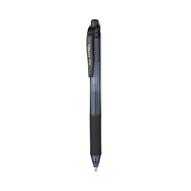 Pentel - EnerGel-X Gel Pen, Retractable, Medium 0.7 mm, Black Ink, Black Barrel, 24/Pack