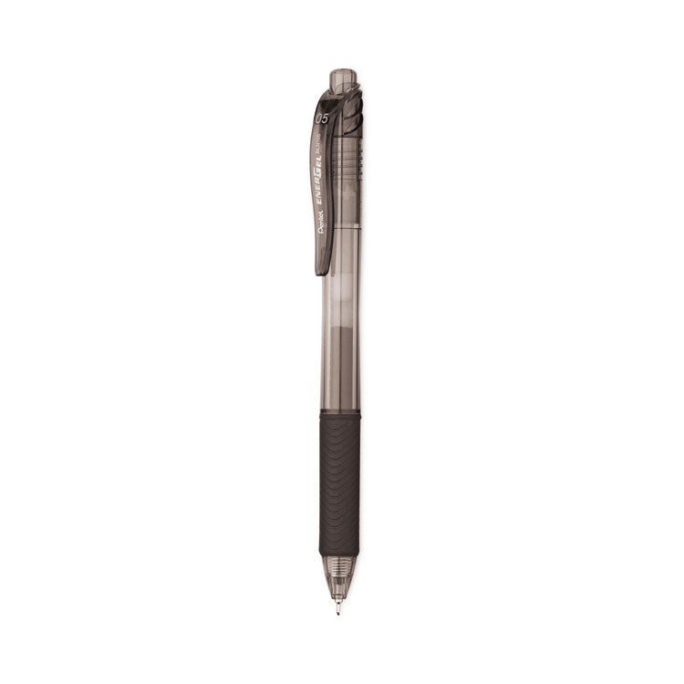 Pentel - EnerGel-X Gel Pen, Retractable, Fine 0.5 mm Needle Tip, Black Ink, Black Barrel, 24/Pack