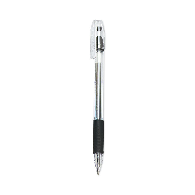 Pilot - EasyTouch Ballpoint Pen, Stick, Medium 1 mm, Black Ink, Clear Barrel, Dozen