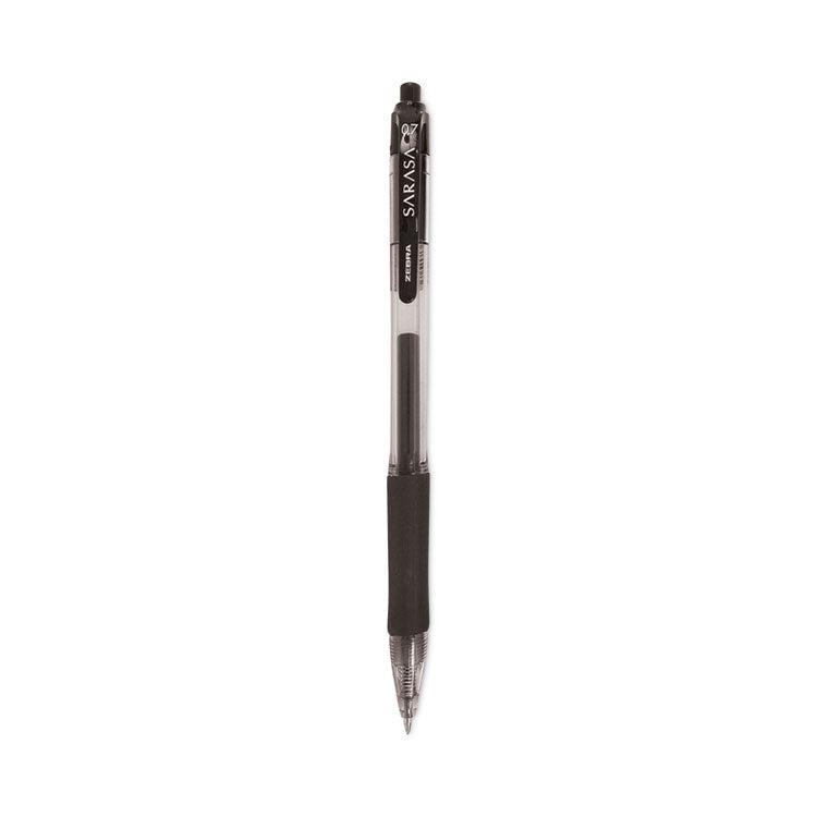Zebra - Sarasa Dry Gel X20 Gel Pen Value Pack, Retractable, Medium 0.7 mm, Black Ink, Smoke Barrel, 24/Box