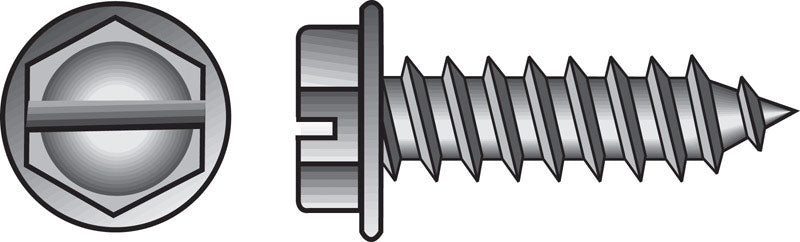 HILLMAN - Hillman No. 8 X 3/4 in. L Slotted Hex Washer Head Sheet Metal Screws 100 pk [823062]