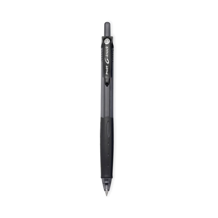 Pilot - G-Knock BeGreen Gel Pen, Retractable, Fine 0.7 mm, Black Ink, Black Barrel, Dozen