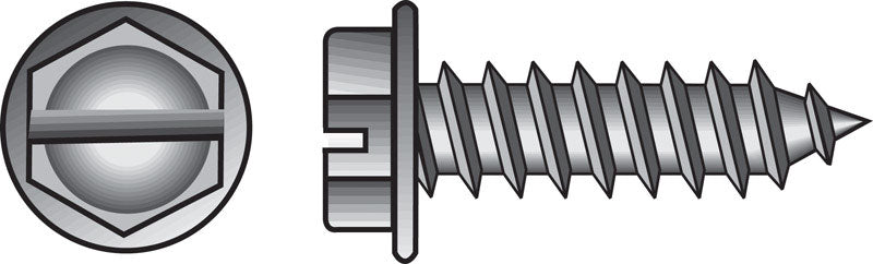 HILLMAN - Hillman No. 8 X 1-1/4 in. L Slotted Hex Washer Head Sheet Metal Screws 100 pk