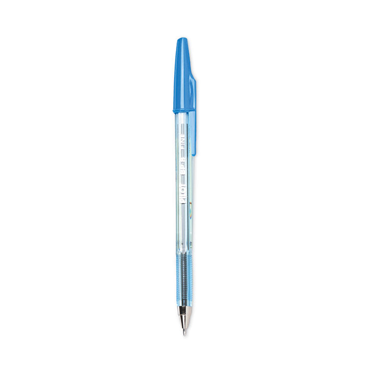 Pilot - Better Ballpoint Pen, Stick, Fine 0.7 mm, Blue Ink, Translucent Blue Barrel, Dozen