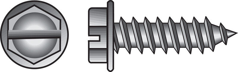 HILLMAN - Hillman No. 8 X 1-1/2 in. L Slotted Hex Washer Head Sheet Metal Screws 100 pk [823070]