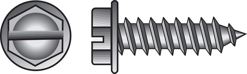 HILLMAN - Hillman No. 10 X 3/4 in. L Slotted Hex Washer Head Sheet Metal Screws 100 pk [823088]