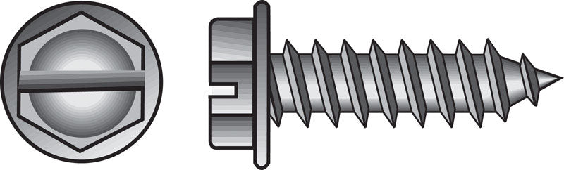 HILLMAN - Hillman No. 10 X 1-1/4 in. L Slotted Hex Washer Head Sheet Metal Screws 100 pk