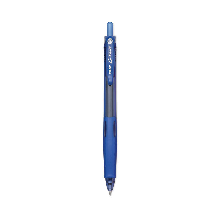 Pilot - G-Knock BeGreen Gel Pen, Retractable, Fine 0.7 mm, Blue Ink, Blue Barrel, Dozen