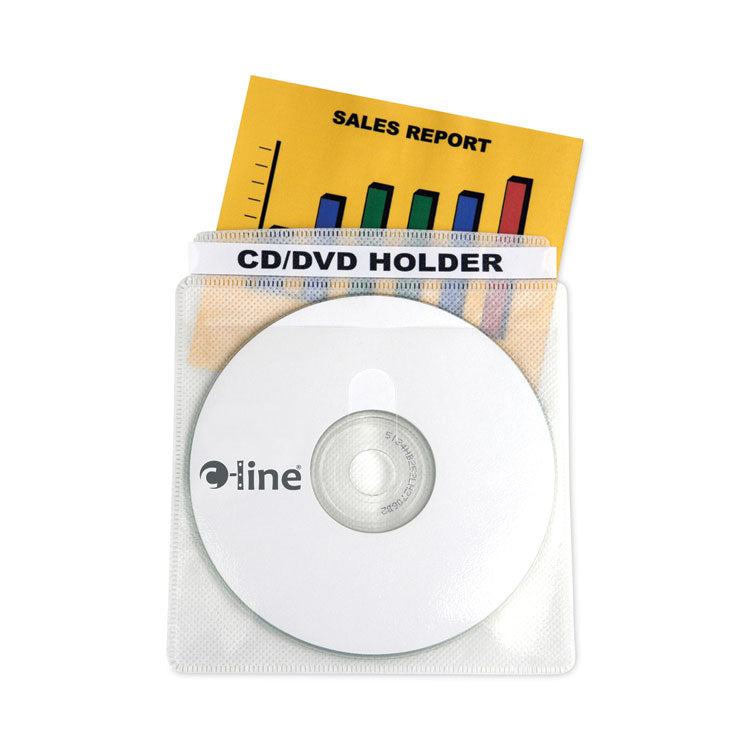 C-Line - Deluxe Individual CD/DVD Holders, 2 Disc Capacity, Clear/White, 50/Box