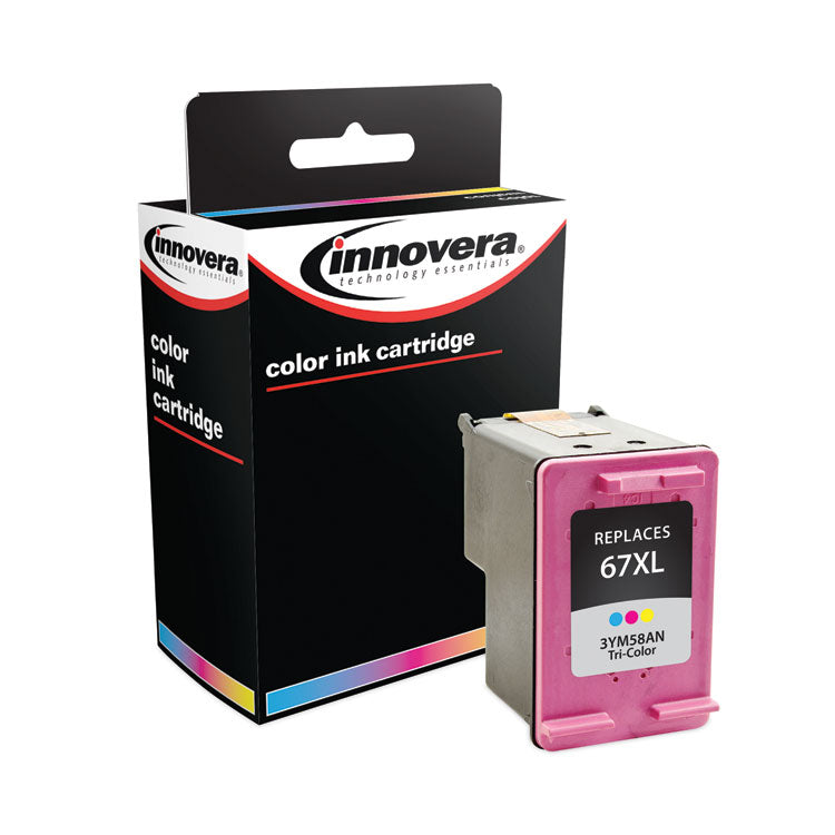 Innovera - Remanufactured Tri-Color Ink, Replacement for 67XL (3YM58AN), 200 Page-Yield