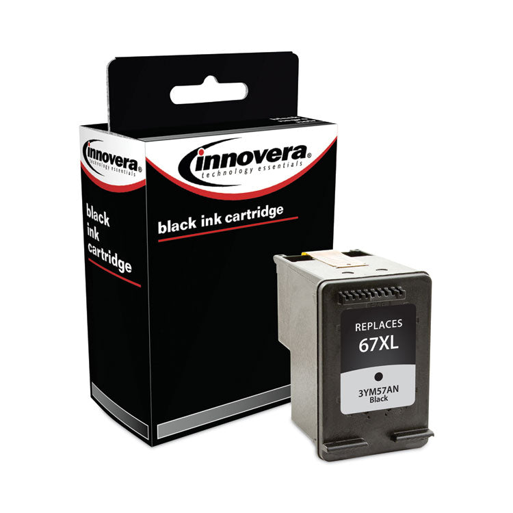 Innovera - Remanufactured Black Ink, Replacement for 67XL (3YM57AN), 240 Page-Yield