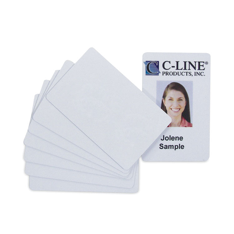 C-Line - PVC ID Badge Card, 3.38 x 2.13, White, 100/Pack