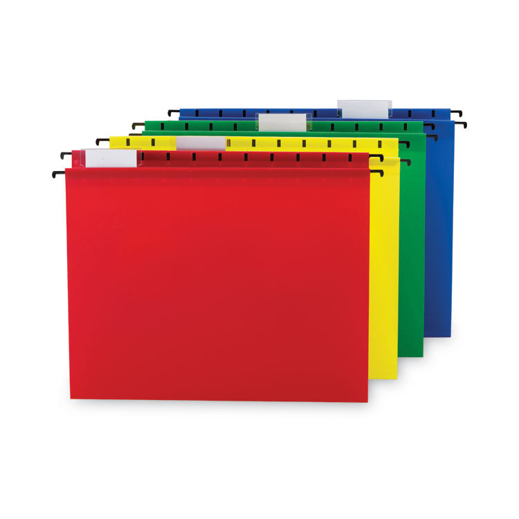 Smead - Poly Hanging Folders, Letter Size, 1/5-Cut Tabs, Assorted Colors, 12/Pack