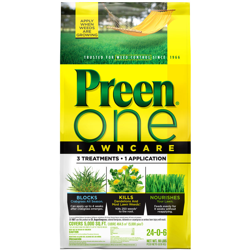 PREEN - Preen One Lawncare Weed & Feed Lawn Fertilizer For All Grasses 5000 sq ft