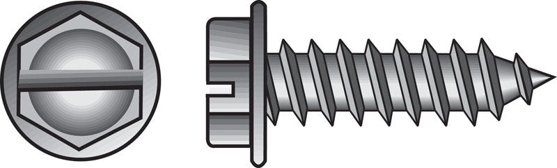 HILLMAN - Hillman No. 6 X 5/8 in. L Slotted Hex Washer Head Sheet Metal Screws 100 pk