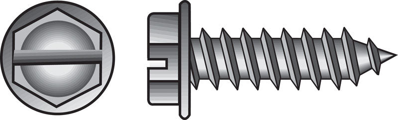 HILLMAN - Hillman No. 10 X 5/8 in. L Slotted Hex Washer Head Sheet Metal Screws 100 pk