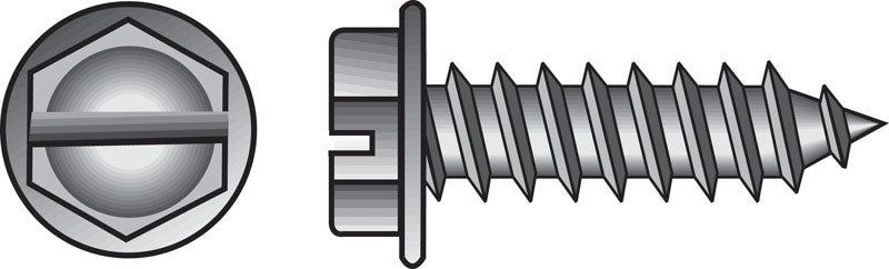 HILLMAN - Hillman No. 10 X 3 in. L Slotted Hex Washer Head Sheet Metal Screws 100 pk