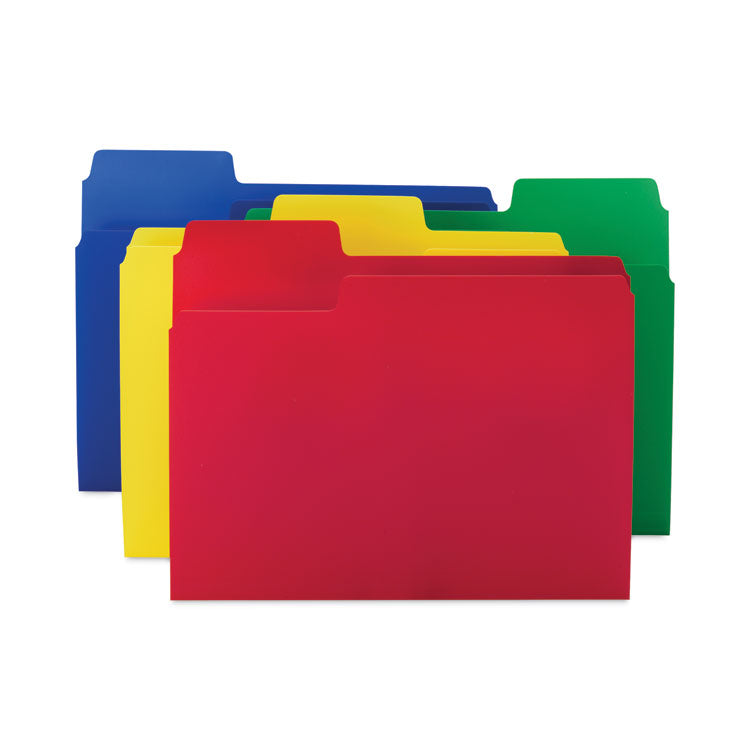 Smead - SuperTab Top Tab File Folders, 1/3-Cut Tabs: Assorted, Letter Size, 0.75" Expansion, Polypropylene, 12/Pack