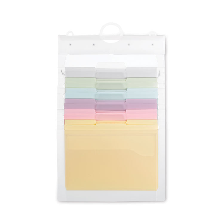 Smead - Cascading Wall Organizer, 6 Sections, Letter Size, 14.25" x 24.25", Blue, Clear, Gray, Green, Orange, Pink, Purple