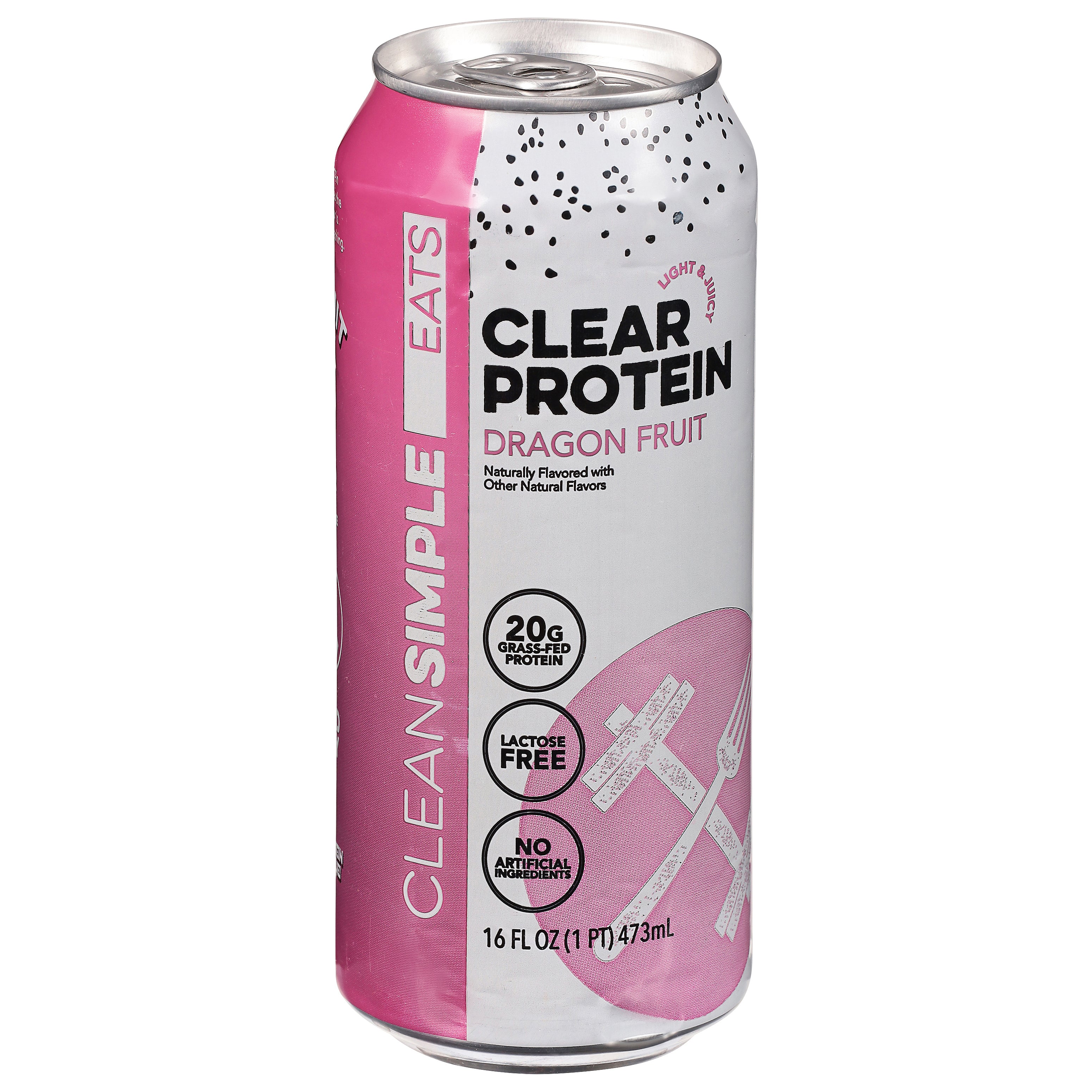 Clean Simple Eats Dragon Fruit Clear Protein 16 fl oz - Case of 12