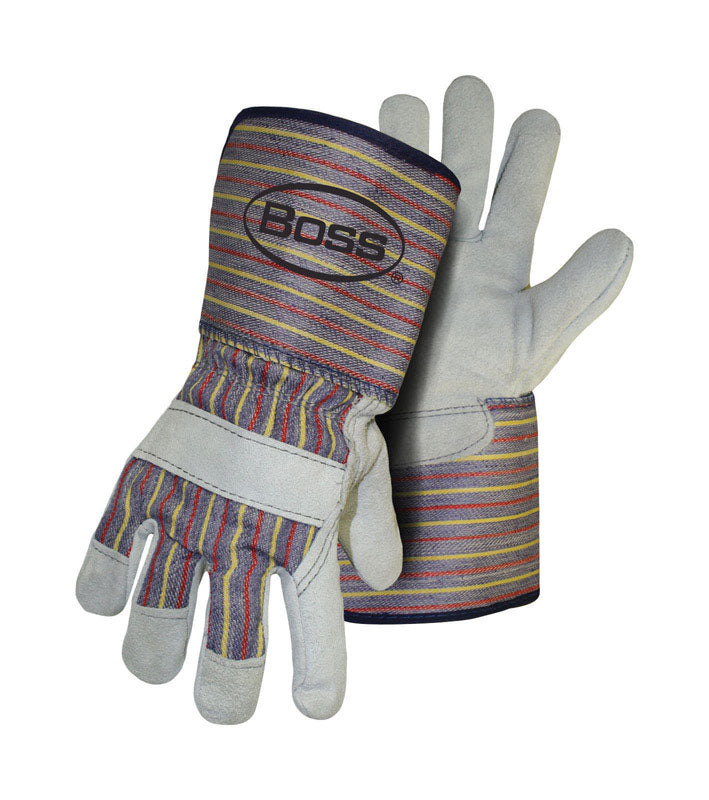 BOSS - Boss Men's Indoor/Outdoor Gauntlet Cuff Work Gloves Gray L 1 pair