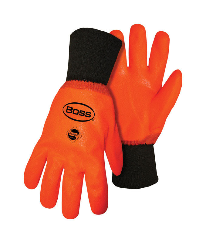 BOSS - Boss Hot Hands Men's Indoor/Outdoor Hi-Viz Chemical Gloves Black/Orange L 1 pair