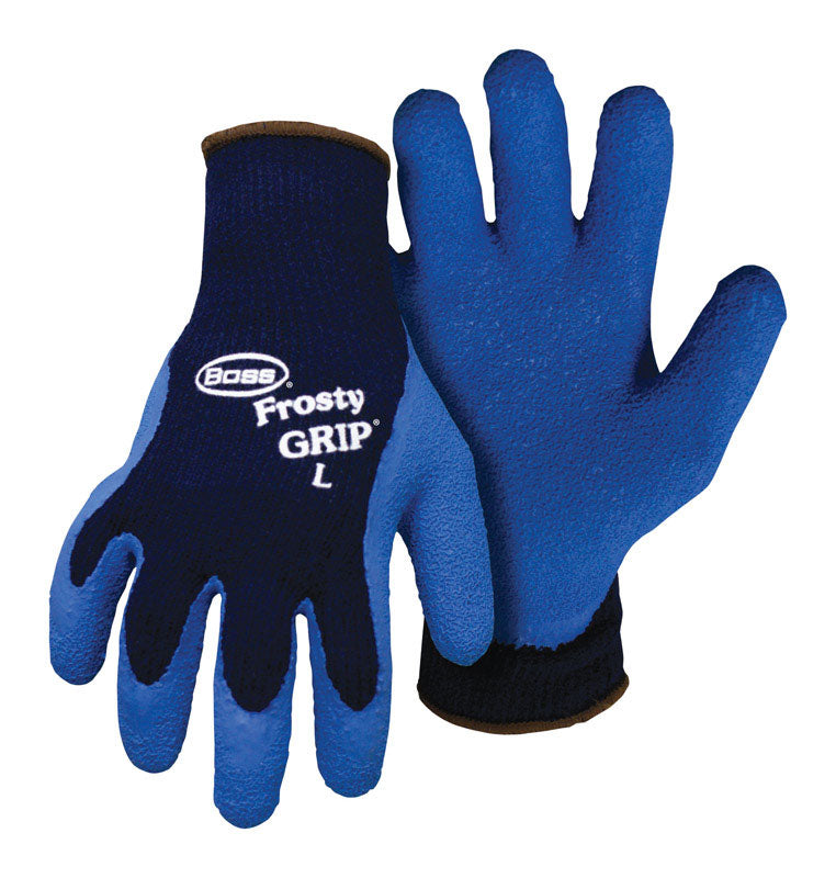 BOSS - Boss Frosty Grip Men's Indoor/Outdoor Insulated String Gloves Blue L 1 pair