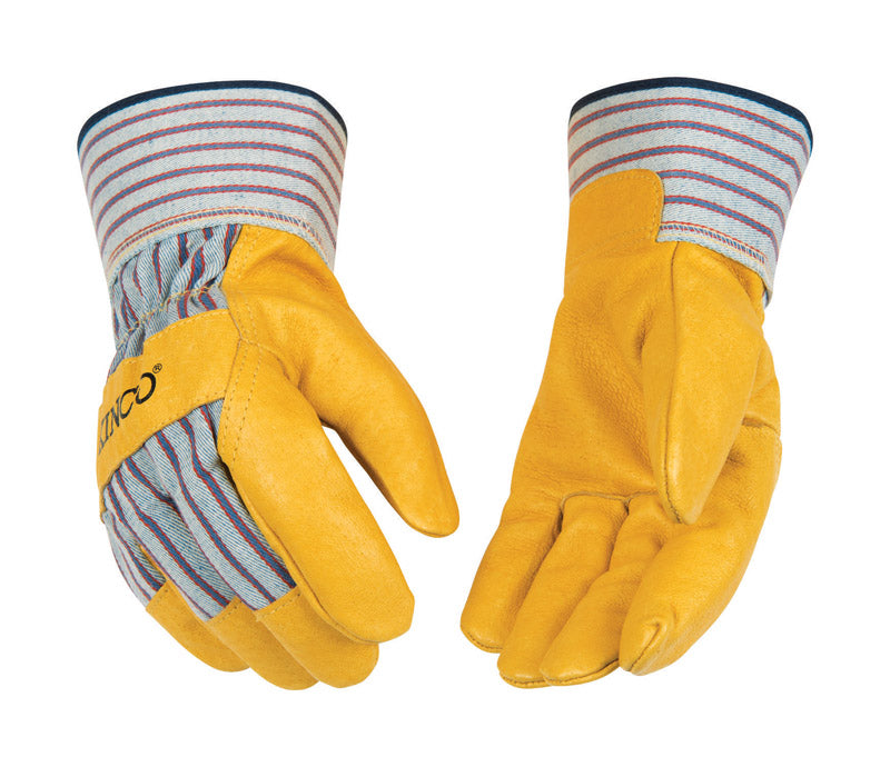 KINCO - Kinco Men's Indoor/Outdoor Palm Gloves Yellow L 1 pair