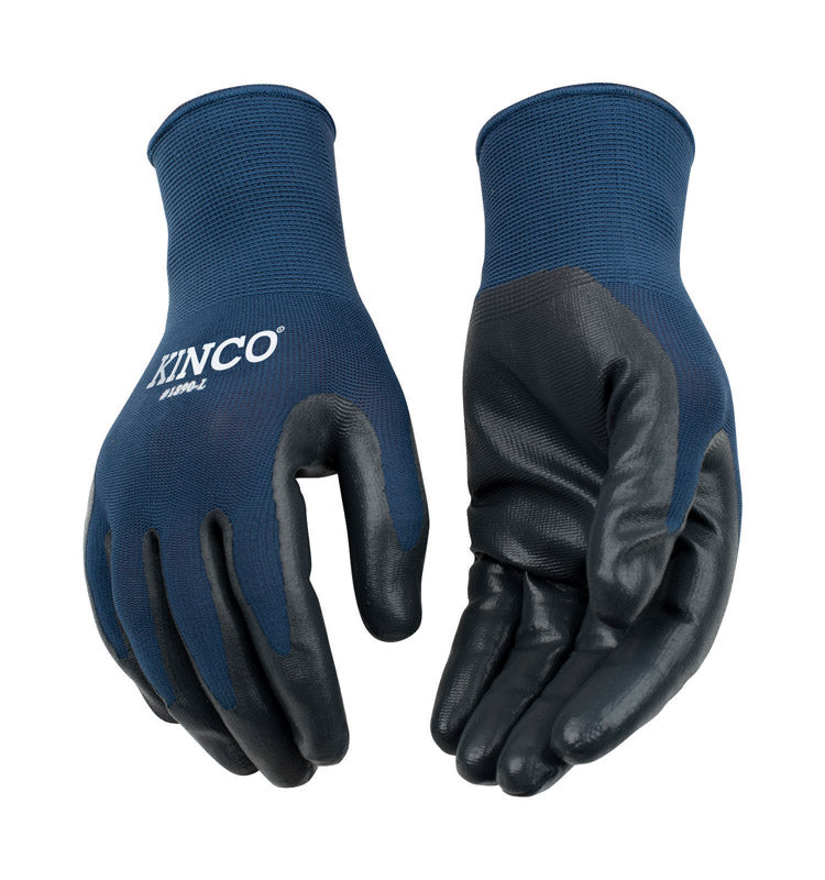 KINCO - Kinco Men's Indoor/Outdoor Grip Gloves Blue/Gray L 1 pair