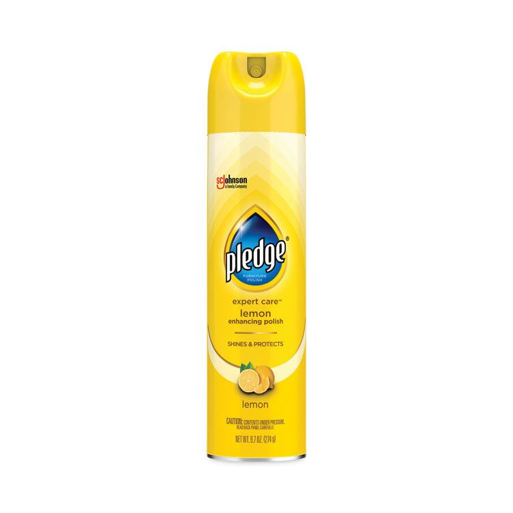 Pledge - Furniture Polish, Lemon, 9.7 oz Aerosol Spray, 6/Carton