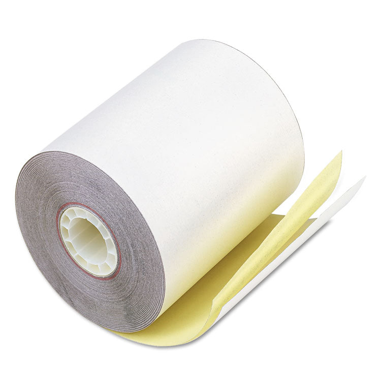 Iconex - Impact Printing Carbonless Paper Rolls, 0.69" Core, 3.25" x 80 ft, White/Canary, 60/Carton