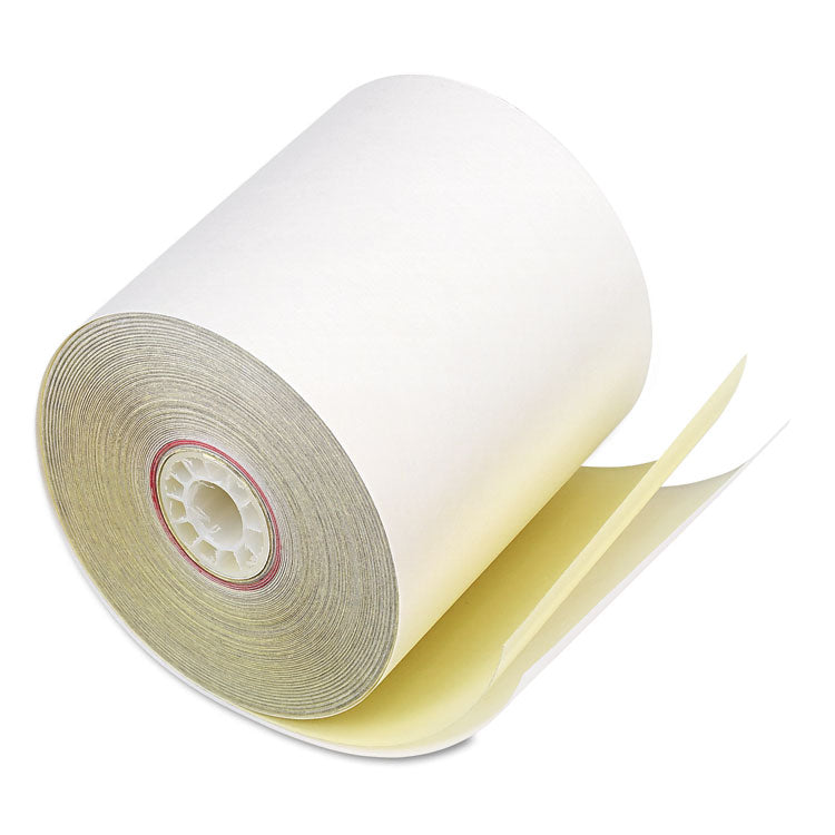 Iconex - Impact Printing Carbonless Paper Rolls, 3" x 90 ft, White/Canary, 50/Carton (5727318)