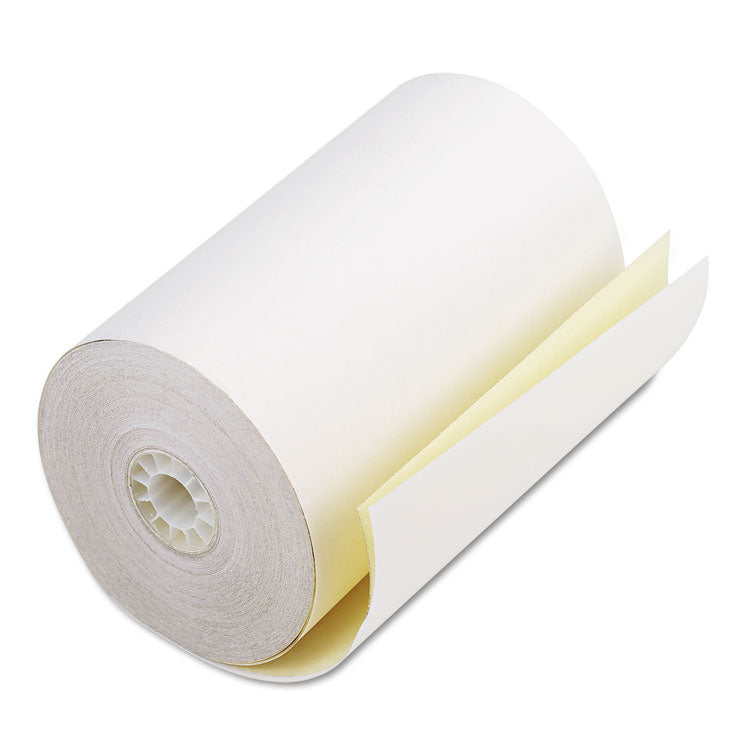 Iconex - Impact Printing Carbonless Paper Rolls, 4.5" x 90 ft, White/Canary, 24/Carton