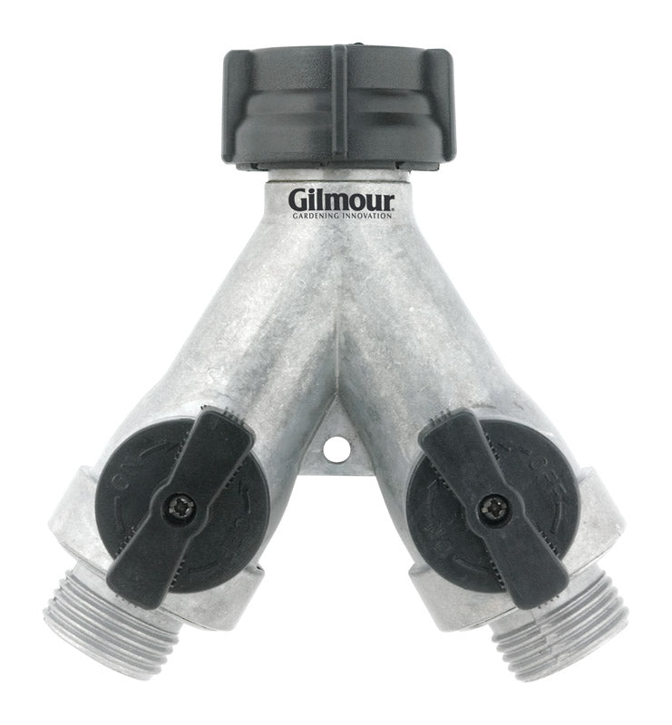 GILMOUR - Gilmour 3/4 in. Metal Threaded Male Y-Hose Connector with Shut Offs