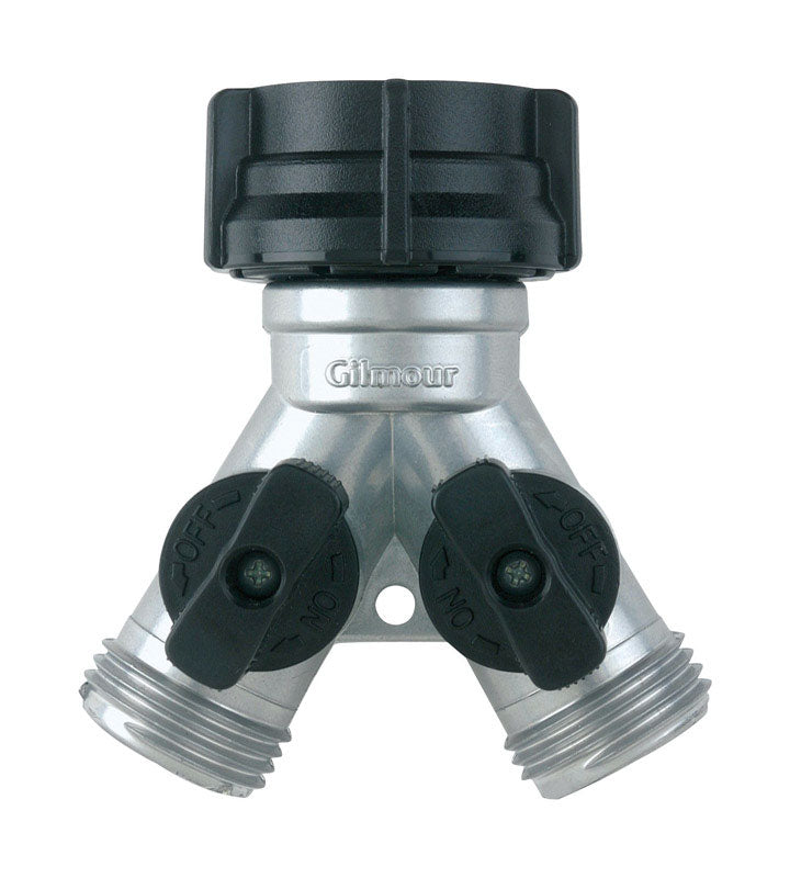 GILMOUR - Gilmour Zinc Threaded Male Y-Hose Connector with Shut Offs