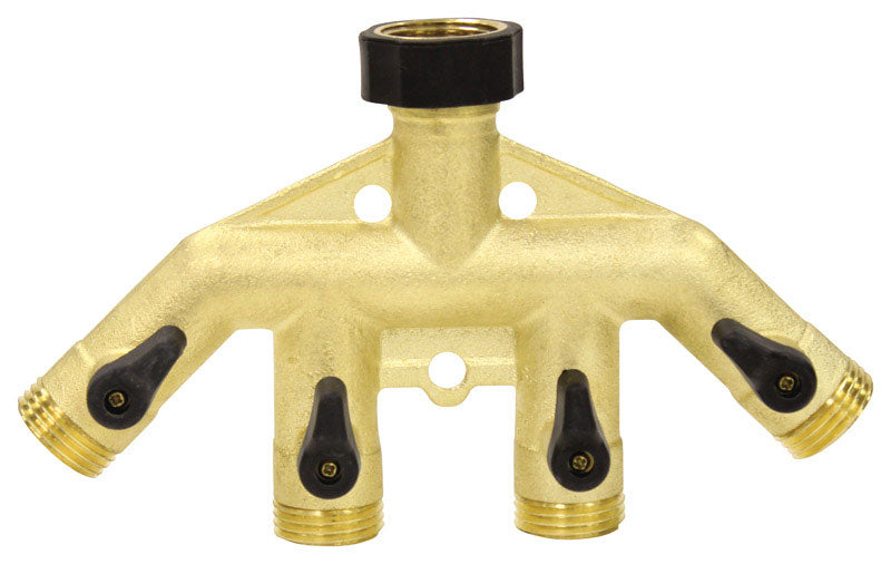 GILMOUR - Gilmour 3/4 in. Brass Threaded Male 4-Way Shut-off Valve