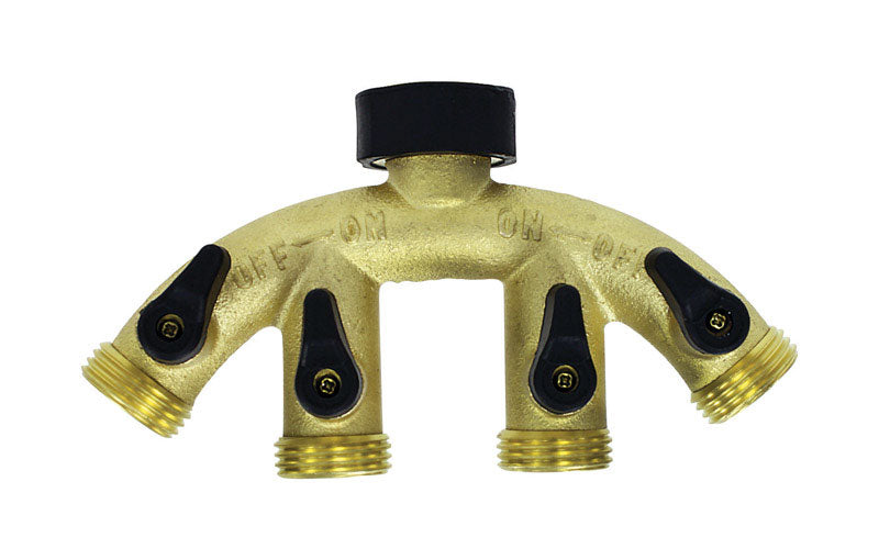 GILMOUR - Gilmour 5/8 in. Brass Threaded Male 4-Way Shut-off Valve