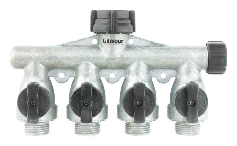 GILMOUR - Gilmour 5/8 in. Metal Threaded Male 4-Way Shut-off Valve