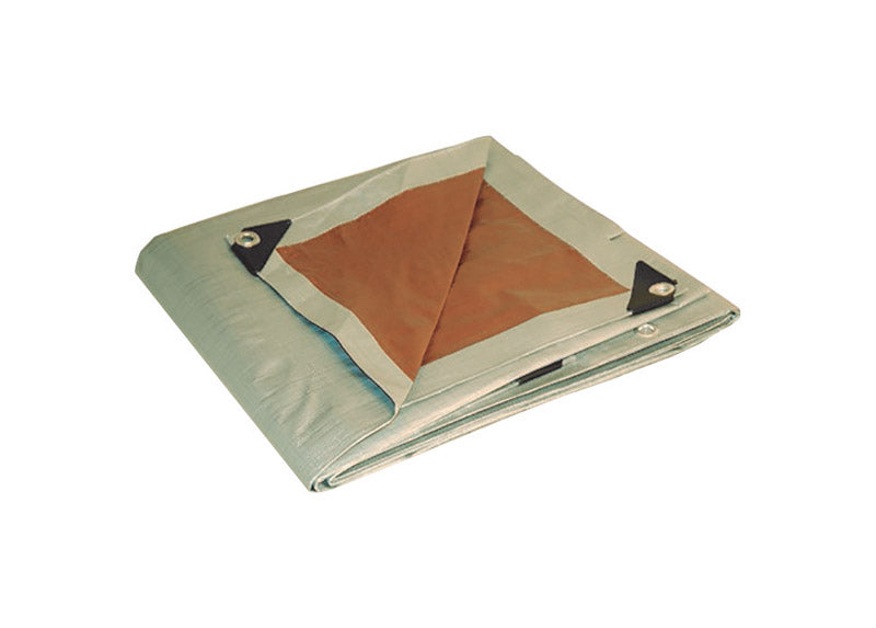 FOREMOST TARP CO. - Foremost Tarp Co. Dry Top 8 ft. W X 10 ft. L Heavy Duty Polyethylene Reversible Tarp Brown/Silver